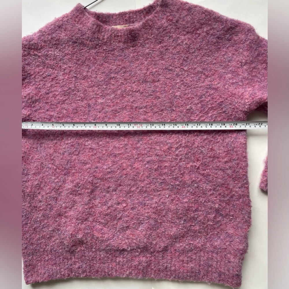 Artlove Paris Pink Fluffy Sweater XL Textured Knit Round Neck - Picture 5 of 7